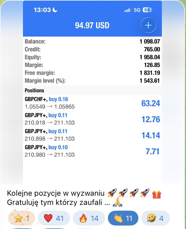 Wiadomość uczestnika wyzwania 3